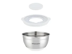 Set de 3 ensaladeras de acero inoxidable Arthur Martin 16-24 cm con tapas herméticas y base antideslizante de silicona