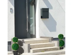 Planta Artificial^Set de 2 plantas artificiales de boj, resistentes a los rayos UV con doble bola, para interior y jardín, de plástico, color (17 x 17 x 60 cm) Verde