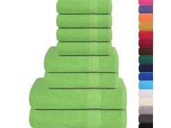 vidaxl Ropa De Cama|Textil De Baño^Set de 8 toallas Ariel 360 gramos algodón Verde