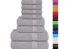 Sale vidaxl Set de 8 toallas Ariel 360 gramos algodón Gris