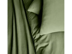 Sweeek Set de cama de gasa de algodón Caqui