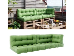 Vicco Ropa De Casa^Set de cojines para paletas 120x80x15 flocken Verde