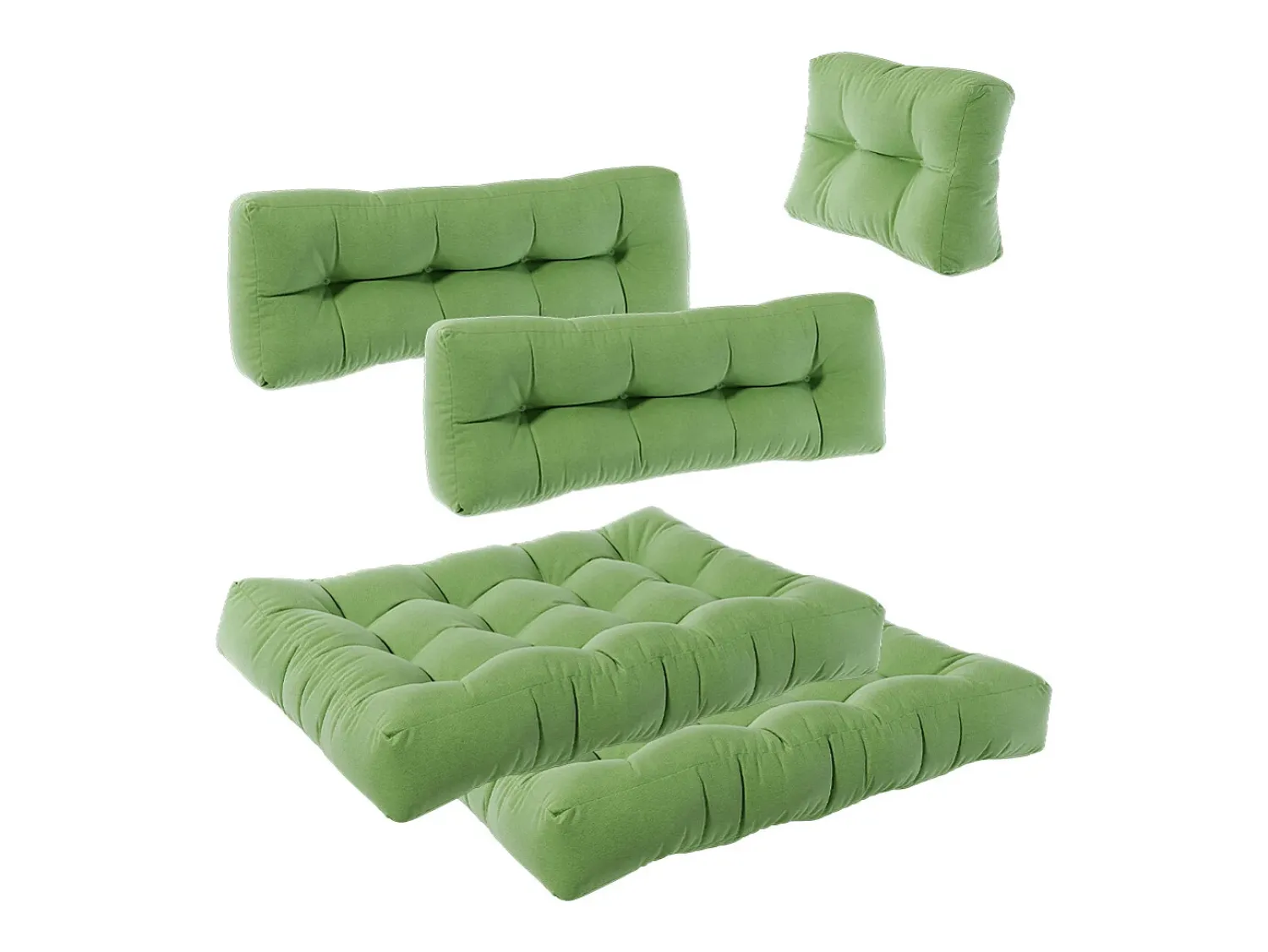 Vicco Ropa De Casa^Set de cojines para paletas 120x80x15 flocken Verde