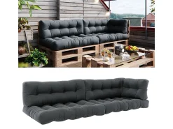 Set de cojines para paletas antracita 120x80x15 flocken