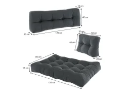 Set de cojines para paletas antracita 120x80x15 flocken
