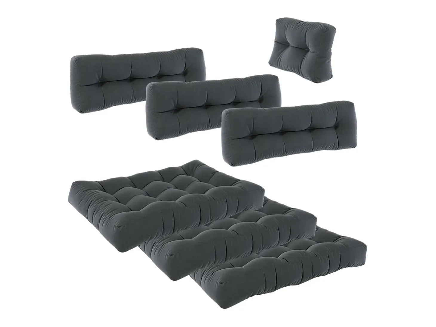 Set de cojines para paletas antracita 120x80x15 flocken