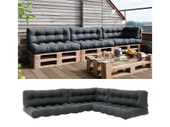 Set de cojines para paletas antracita 120x80x15 flocken