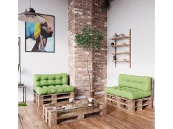 Vicco Ropa De Casa^Set de cojines para paletas 120x15x80 flocken Verde