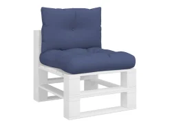 Clicnbuy Ropa De Casa^Set de cojines para sofá de palets tela marino 60x38x13 cm Azul