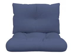 Clicnbuy Ropa De Casa^Set de cojines para sofá de palets tela marino 60x38x13 cm Azul
