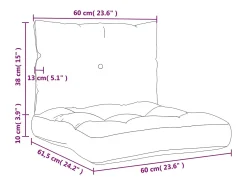 Clicnbuy Ropa De Casa^Set de cojines para sofá de palets tela marino 60x38x13 cm Azul