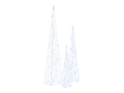 Set de cono de luz LED decorativo acrílico azul 30/45/60cm