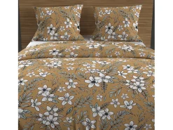 Set funda nórdica de algodón 57 hilos 240x220 cm MANON camel