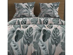 Sale Soleil d'ocre Set funda nórdica de algodón 57 hilos 260x240 cm TROPIC green Verde