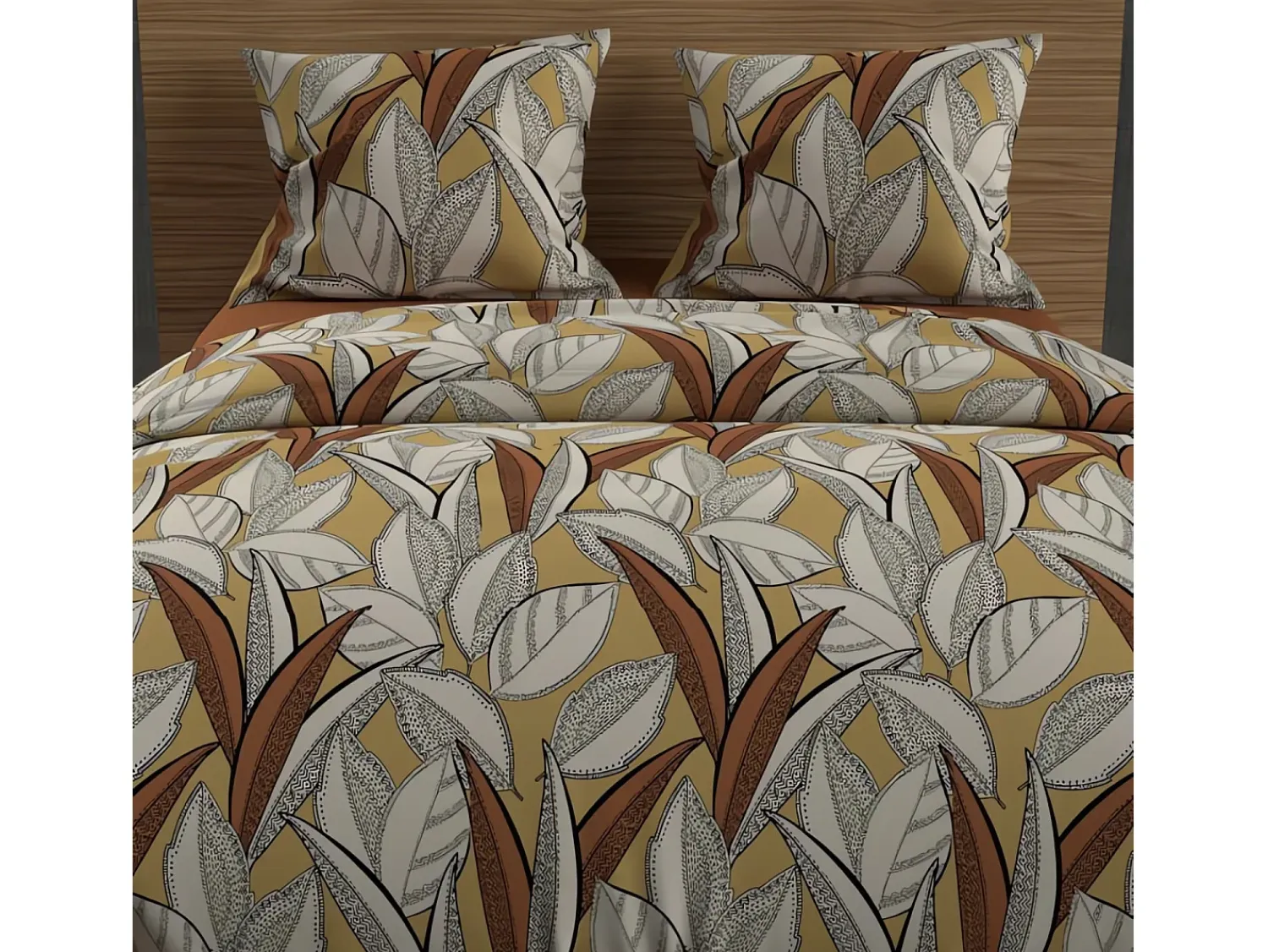 Soleil d'ocre Ropa De Cama^Set funda nórdica de algodón 57 hilos 260x240 cm mostaza TOGO Amarillo