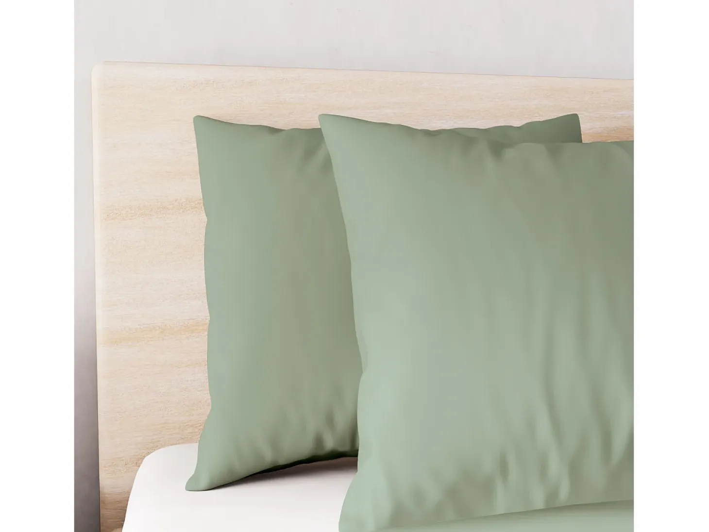 Set funda nórdica de microfibra lavada 260x240 cm BOHEME verde, por Intemporel