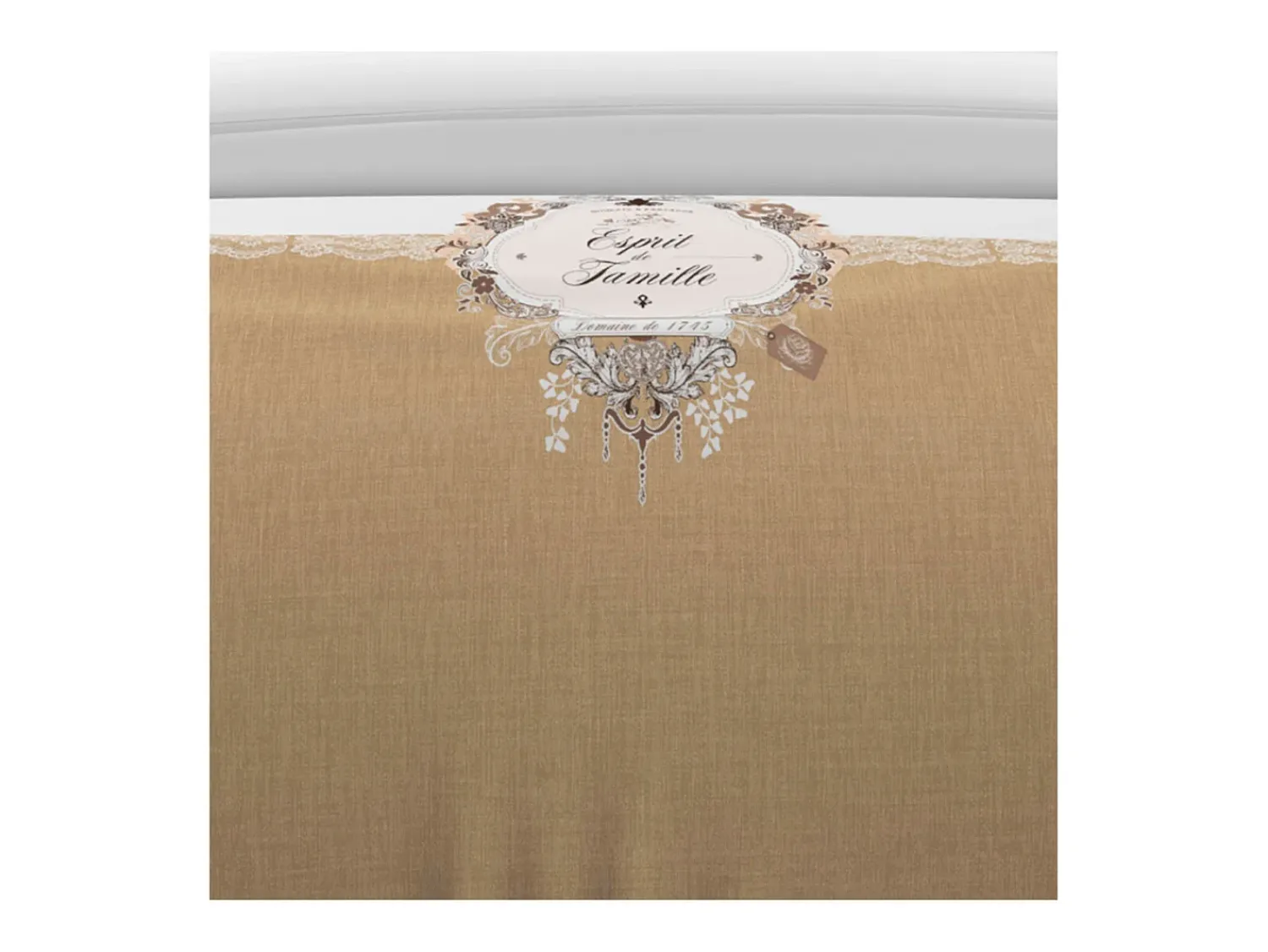 Soleil d'ocre Ropa De Cama^Set funda nórdica 260x240 cm algodón 57 Hilos FAMILY SPIRIT taupe Topo