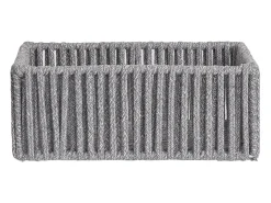 Les Tendances Macetero^Set van 3 ARESE opbergmanden – Grijs katoen en metaal Gris