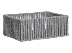 Les Tendances Macetero^Set van 3 ARESE opbergmanden – Grijs katoen en metaal Gris