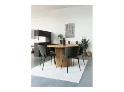 Discount Les Tendances Set van 2 ERBA opbergmanden – Natuurlijke jute met strepen en leren handvatten Beige