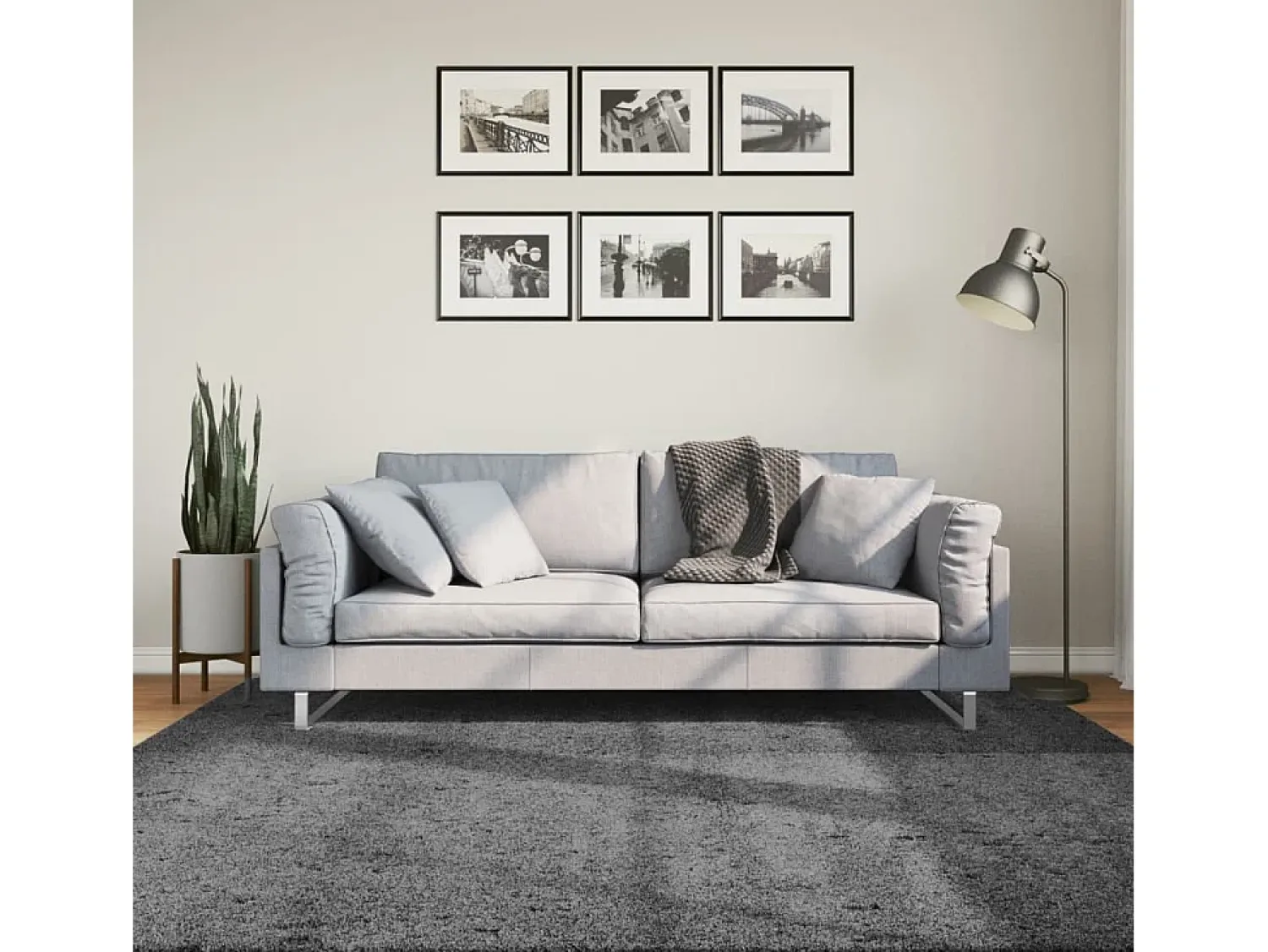 Sale Garden Furniture Sinto Alfombra de pelo corto OVIEDO 200x200 cm Gris antracita