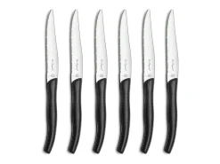 Outlet Lou Laguiole Sky - Bloque de 6 cuchillos carne Negro