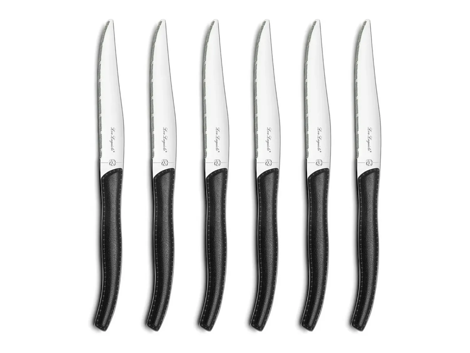 Outlet Lou Laguiole Sky - Bloque de 6 cuchillos carne Negro