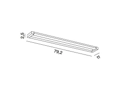Aplique Para Pared^Slim - Aplique LED de pared de 24 W, CCT 2700K-4000K, L.79,2 cm, Orientable, 1920 lm, IP20 - Perenz - Aluminio Amarillo