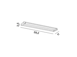 Slim - Aplique LED de pared de 18 W, CCT 2700K-4000K, L.59,2 cm, Orientable, 1440 lm, IP20 - Perenz - Aluminio