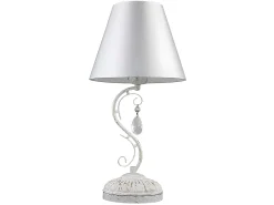 AKUNADECOR Lámpara De Mesa^Sobremesa Clematis Blanca Con Pantalla Blanco
