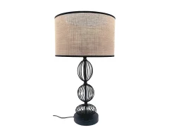 AKUNADECOR Lámpara De Mesa^Sobremesa Con Pantalla Modelo Fionn Negro
