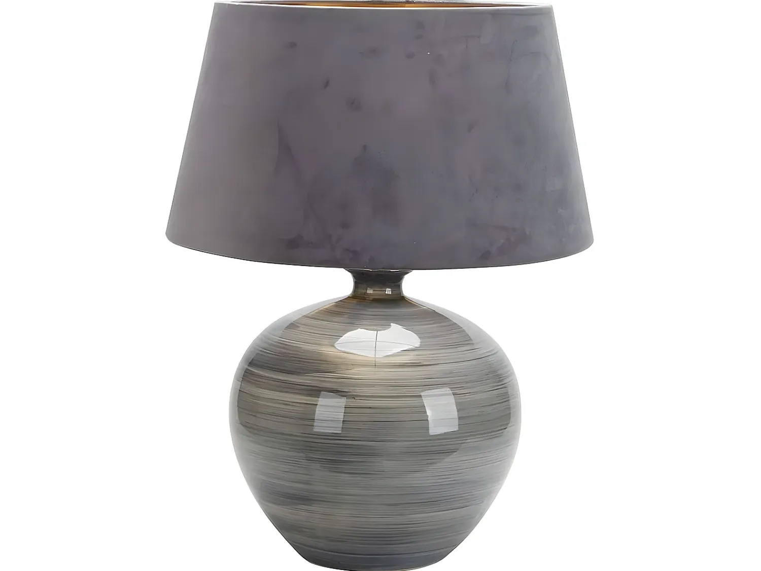 Best AKUNADECOR Sobremesa Con Pantalla Terciopelo Modelo Betta Brillo 58 Cm Gris