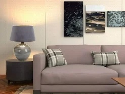 Best AKUNADECOR Sobremesa Con Pantalla Terciopelo Modelo Betta Brillo 58 Cm Gris