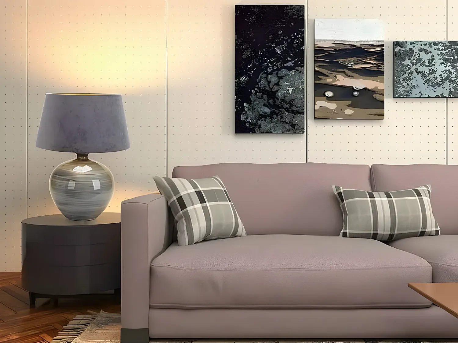 Best AKUNADECOR Sobremesa Con Pantalla Terciopelo Modelo Betta Brillo 58 Cm Gris