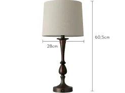 AKUNADECOR Lámpara De Mesa^Sobremesa Con Puerto Usb Modelo Khalifa Marron Con Pantalla Marru00f3n