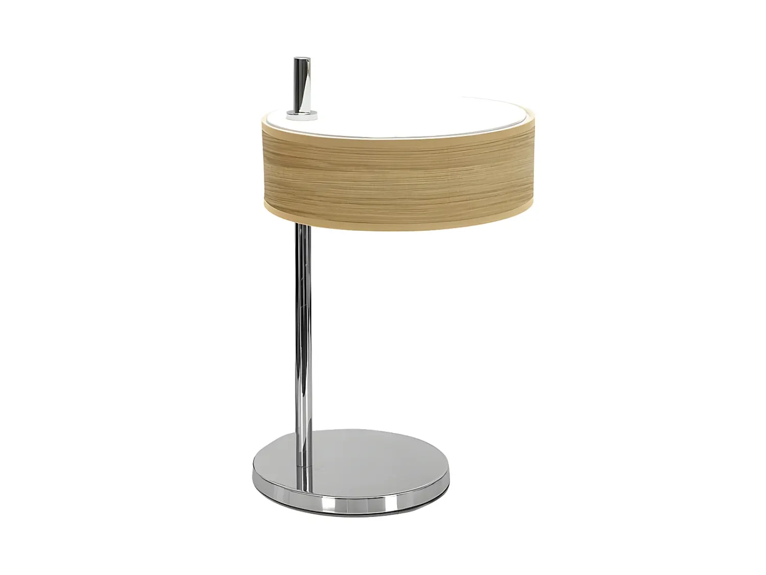 AKUNADECOR Lámpara De Mesa^Sobremesa Haiti Con 1luz Cromo/madera Clara Plateado