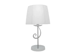 AKUNADECOR Lámpara De Mesa^Sobremesa Luxor 1xe14 Cromo Pant. Blanca 45x25x25 Cm Plateado