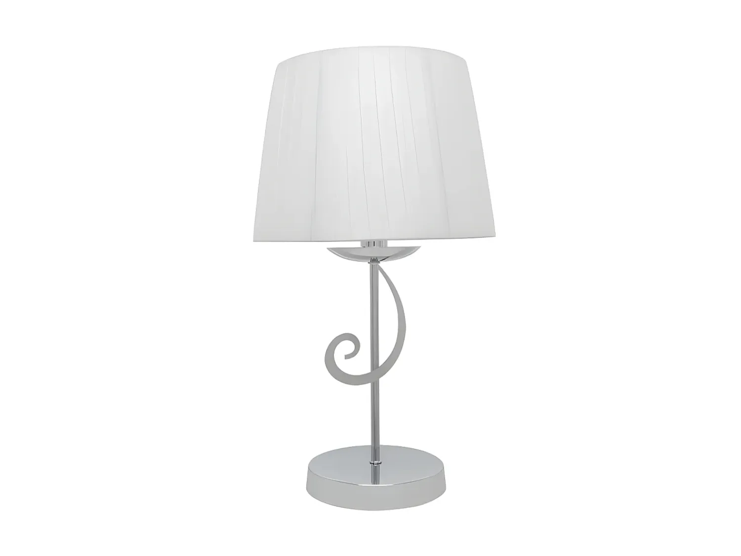 AKUNADECOR Lámpara De Mesa^Sobremesa Luxor 1xe14 Cromo Pant. Blanca 45x25x25 Cm Plateado