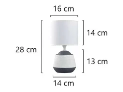 Clearance Sobremesa modelo Albany acabado /blanco, 30m(alto) 16(ancho) 16(fondo. Gris