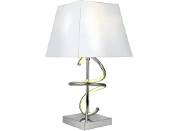 AKUNADECOR Lámpara De Mesa^Sobremesa Nueva York Cromo Doble Iluminacion Led+e27 Plateado