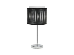 AKUNADECOR Lámpara De Mesa^Sobremesa Realizado En Cromo/madera Modelo Alexandra Plateado