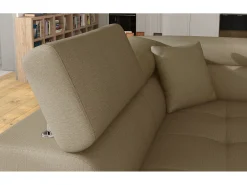Les Tendances Espejo De Pared|Espejo^Sofá esquinero convertible en terciopelo con reposacabezas elevables - Colección Marka-Marrón/Marrón claro-Ángulo izquierdo Marru00f3n