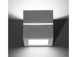 Sollux - 1 luz de pared de cerámica a ras de suelo blanca, E27
