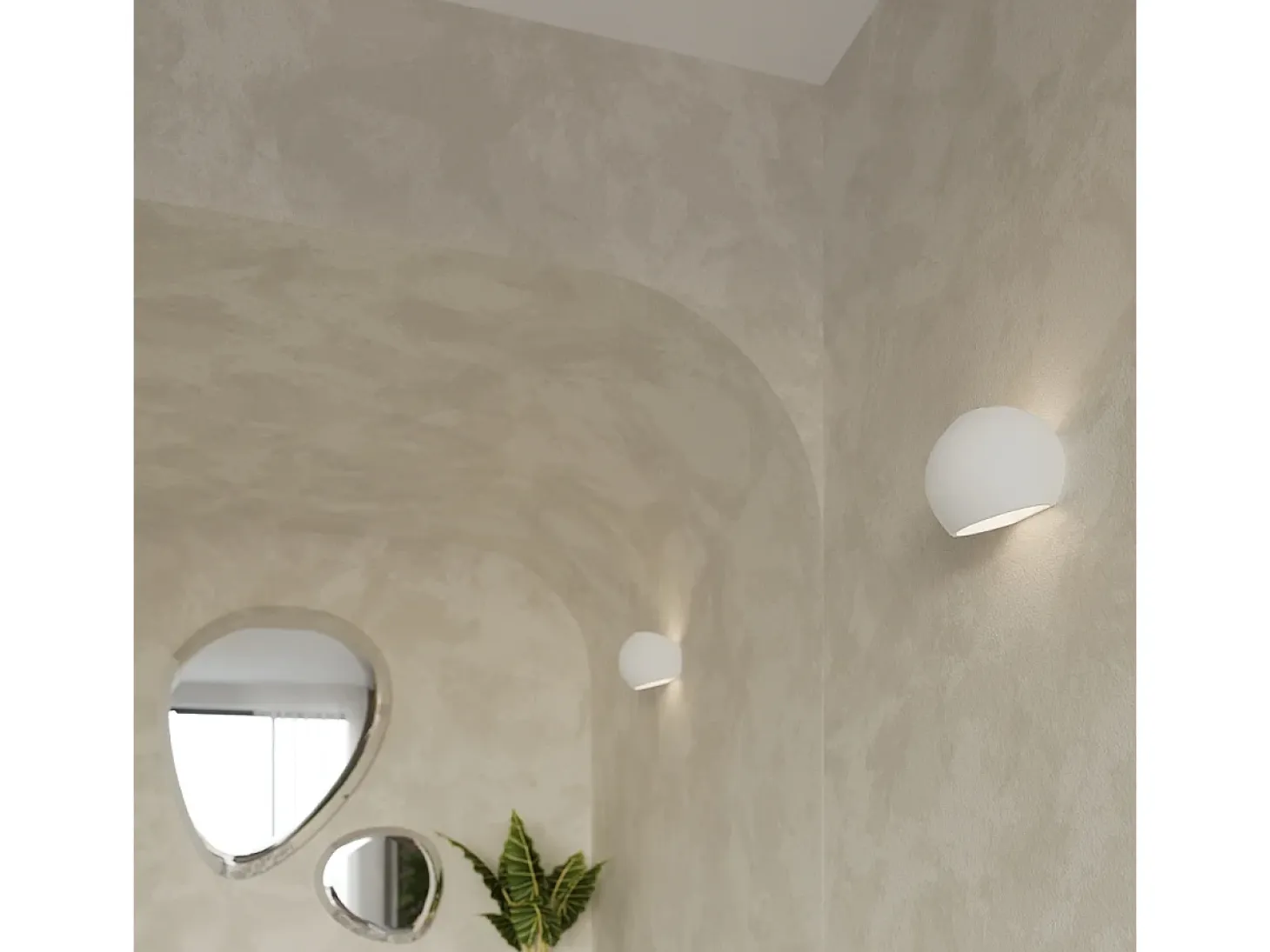 Sollux - 1 luz de pared de cerámica a ras de suelo blanca, E27