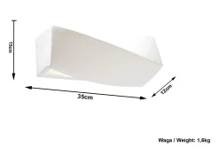 Sollux Lighting Aplique Para Pared^Sollux - 1 luz de pared de cerámica a ras de suelo blanca, E27 Blanco