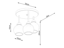 Best Sollux Lighting Sollux Alino Lámpara de techo semiempotrable multi brazos negra Negro