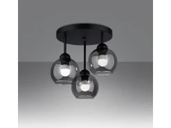 Best Sollux Lighting Sollux Alino Lámpara de techo semiempotrable multi brazos negra Negro