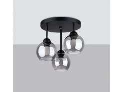 Best Sollux Lighting Sollux Alino Lámpara de techo semiempotrable multi brazos negra Negro