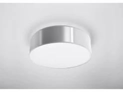 Sollux Lighting Sollux ARENA - Lámpara de techo redonda a ras de suelo 2 luces Plata, E27 Gris