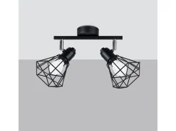 Sollux Lighting Plafón^Sollux Artemis Foco de techo Twin Negro